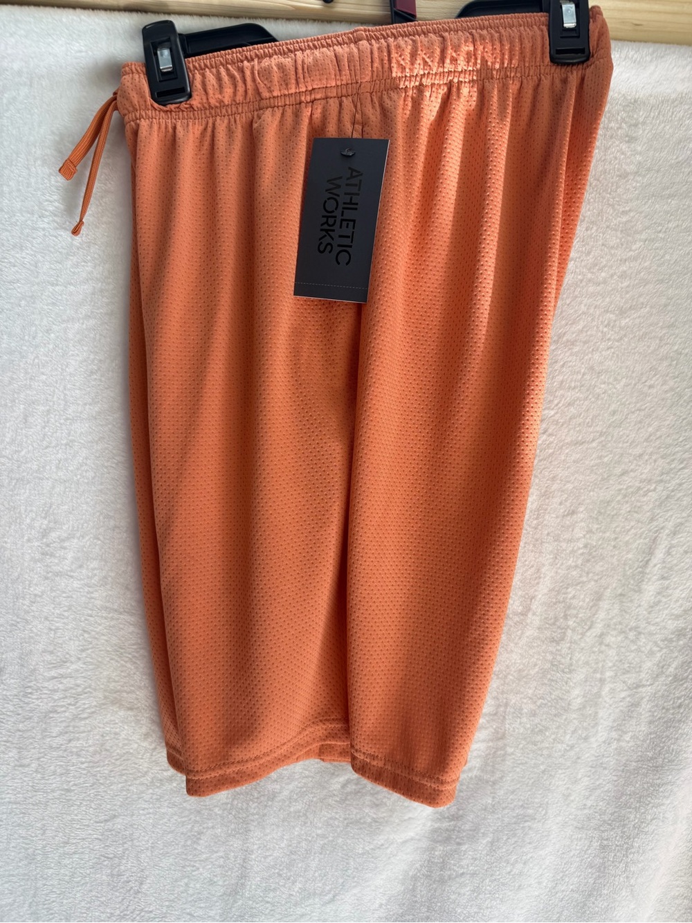 Athletic Works Coral-Orange Mesh Sports Shorts